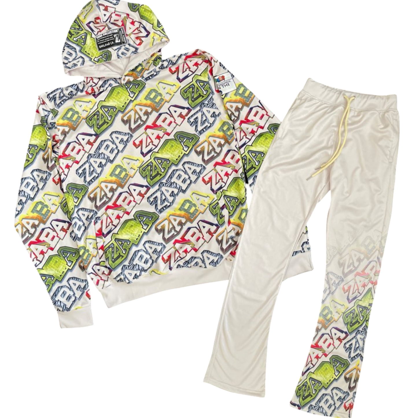 ZABA PATTERN HOODIE/FLARE PANTS SET